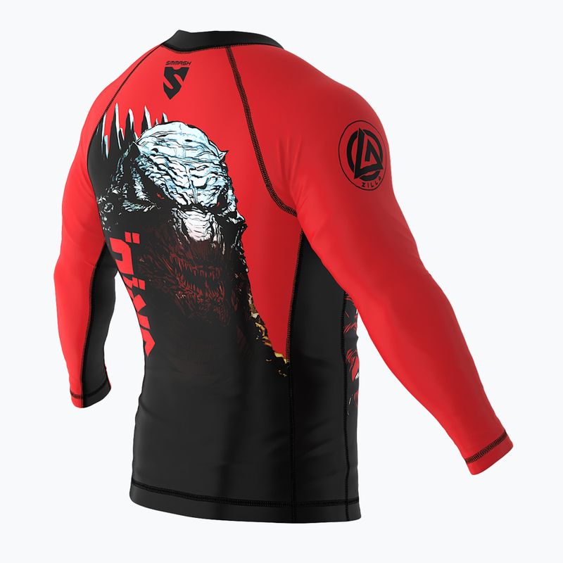 Rashguard longsleeve dziecięcy SMMASH Zilla czerwony 6
