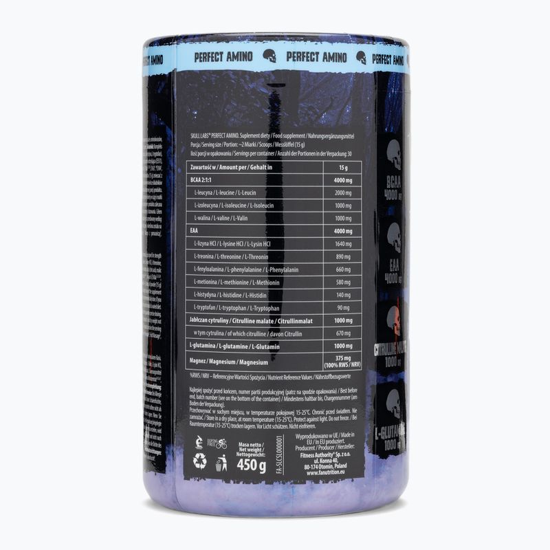 Aminokwasy Fitness Authority Skull Labs Perfect Amino 450 g blackberry/ pineapple 2