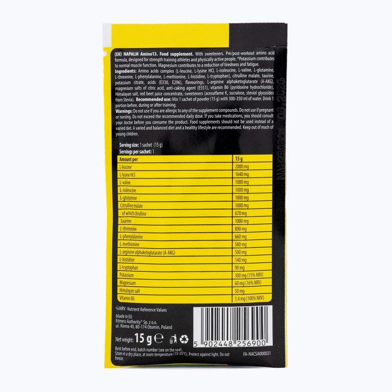 Aminokwasy Fitness Authority Napalm Amino13 450 g dragon fruit 2
