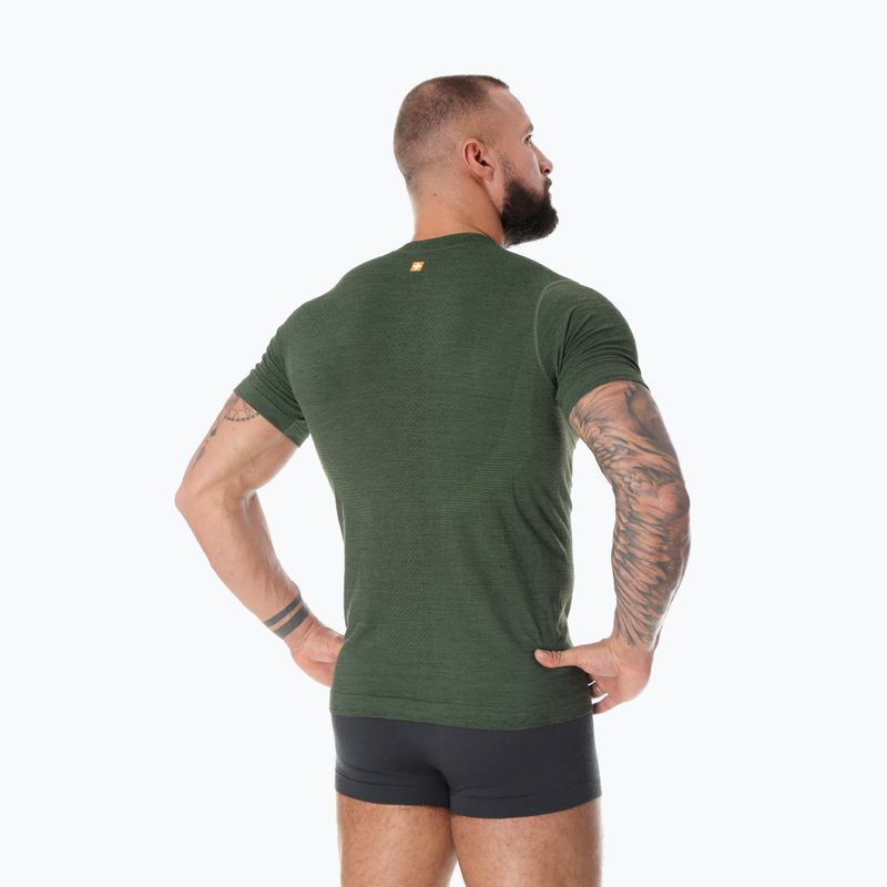Koszulka termoaktywna męska Brubeck Outdoor Merino Wool Pro ciemnozielony/wilk 2 2