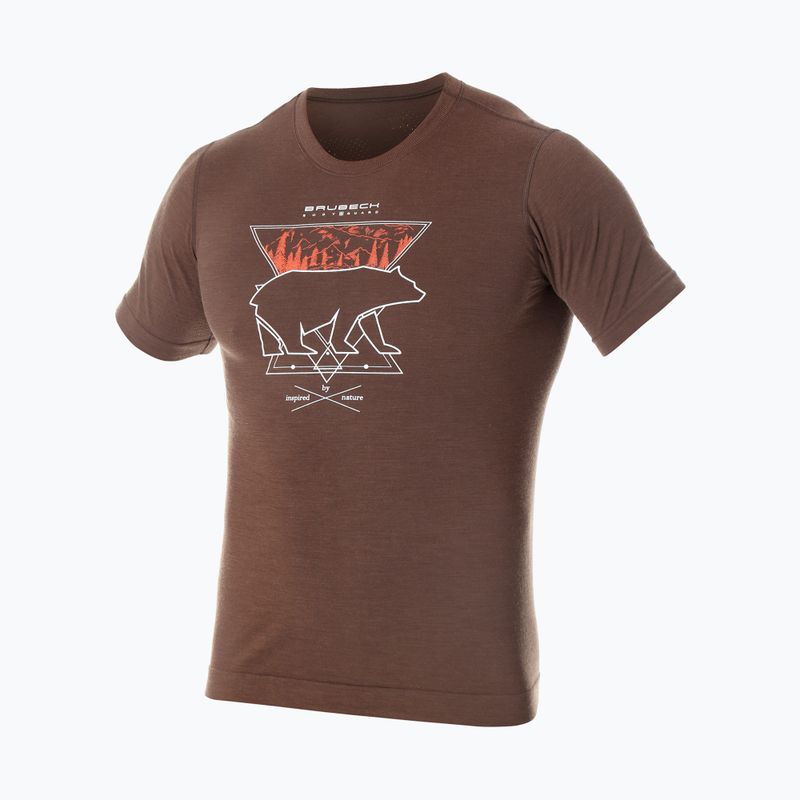 Koszulka termoaktywna męska Brubeck Outdoor Merino Wool Pro brązowy/niedźwiedź 3 3
