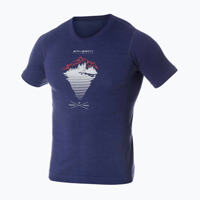 Koszulka termoaktywna męska Brubeck Outdoor Merino Wool Pro ciemnoniebieski/góry 2 3
