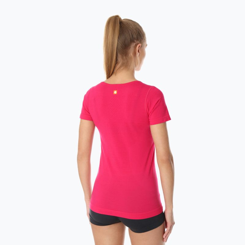 Koszulka termoaktywna damska Brubeck Outdoor Merino Wool Pro malinowy/góry 1 2