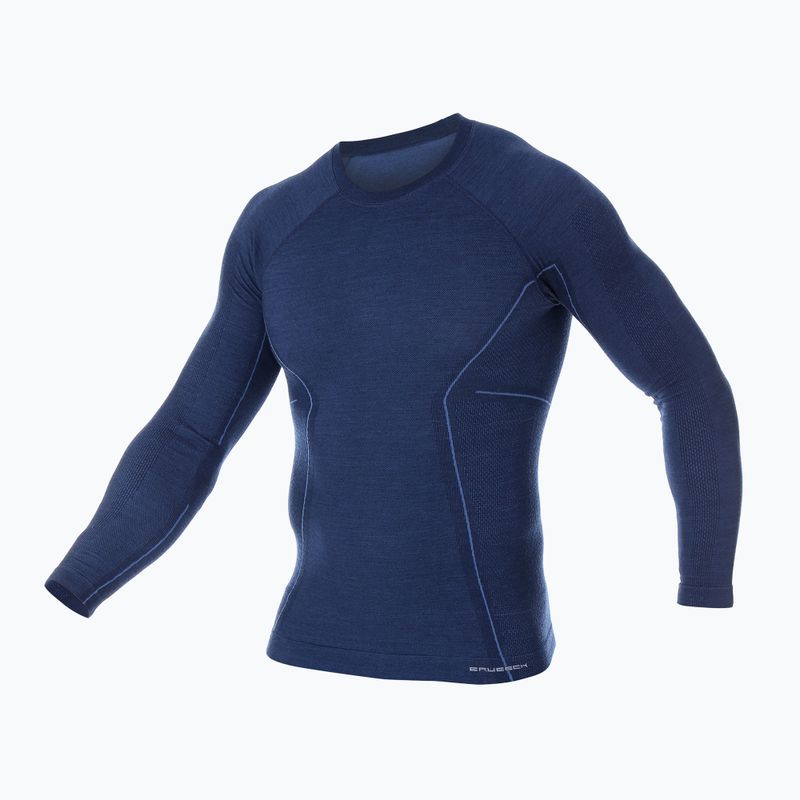 Longsleeve termoaktywny męski Brubeck LS12820 Active Wool granatowy 3