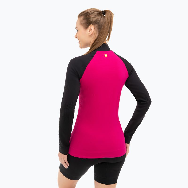 Bluza termoaktywna damska Brubeck LS1352 Athletic fuksjowy / czarny 2