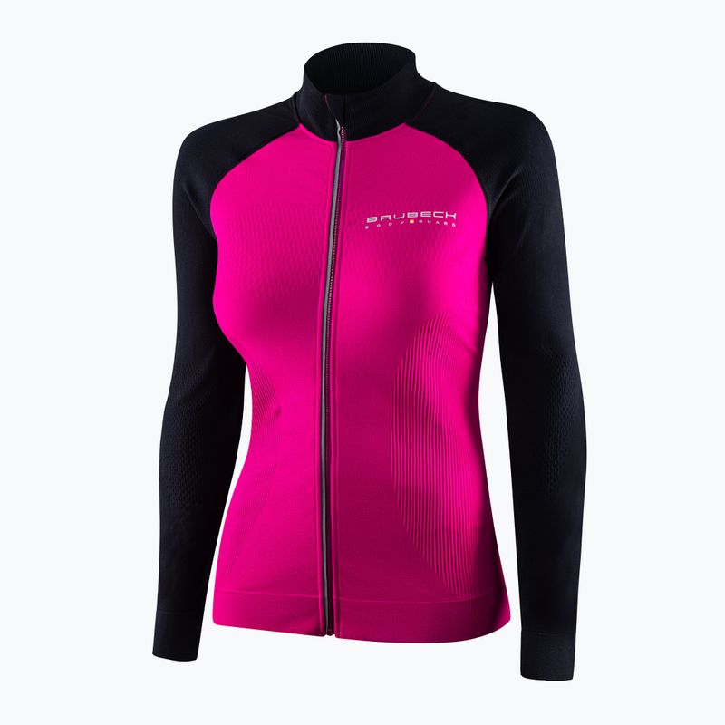 Bluza termoaktywna damska Brubeck LS1352 Athletic fuksjowy / czarny 3