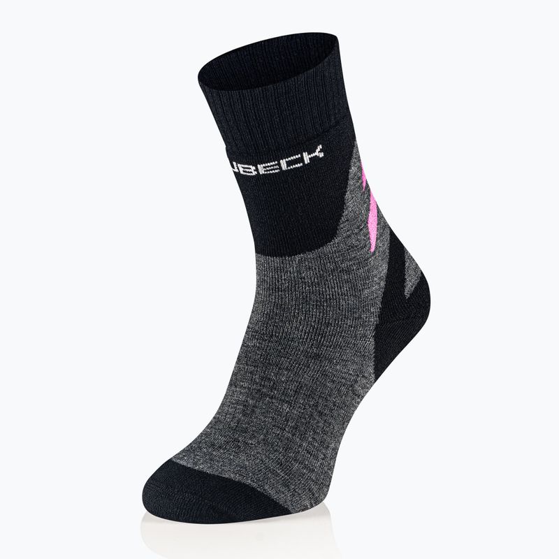 Skarpety damskie Brubeck Trekking Merino grafitowy/fuksjowy