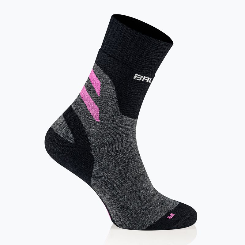 Skarpety damskie Brubeck Trekking Merino grafitowy/fuksjowy 2