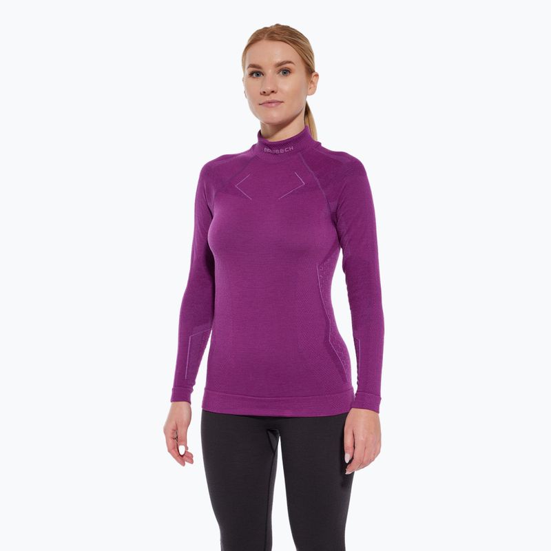Bluza termoaktywna damska Brubeck Extreme Merino fuksjowy 3