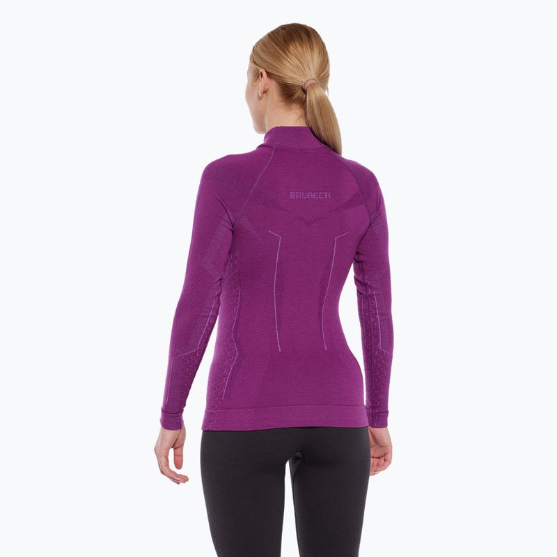 Bluza termoaktywna damska Brubeck Extreme Merino fuksjowy 4