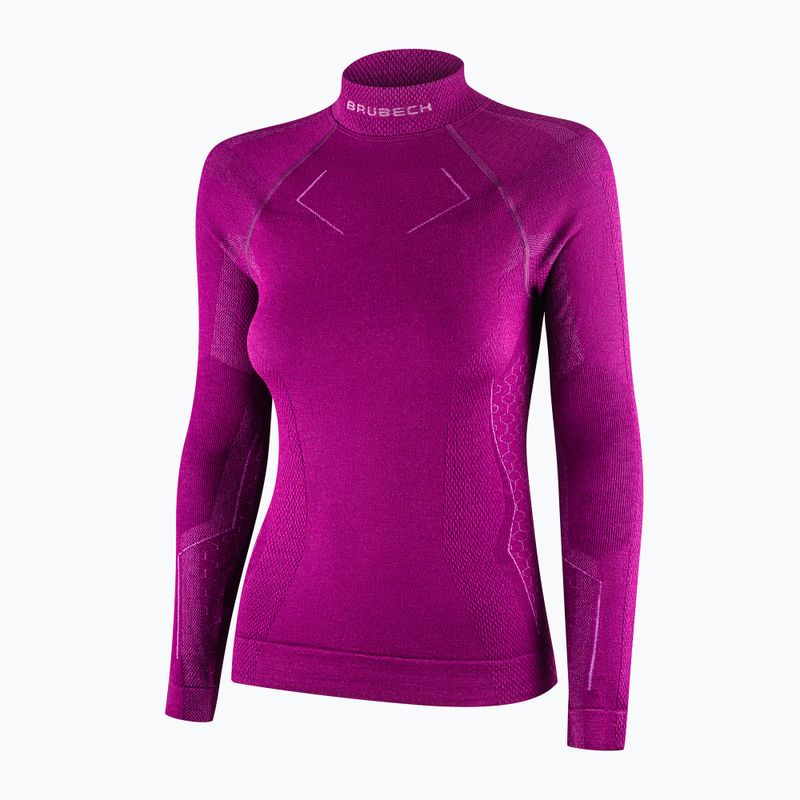 Bluza termoaktywna damska Brubeck Extreme Merino fuksjowy 5