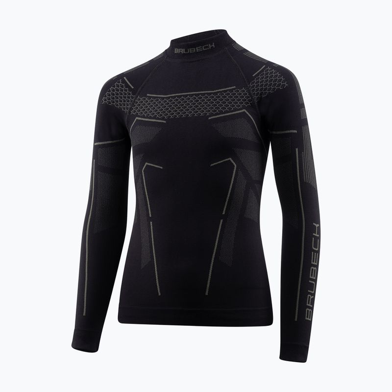 Longsleeve termoaktywny dziecięcy Brubeck Thermo Junior czarny/grafit