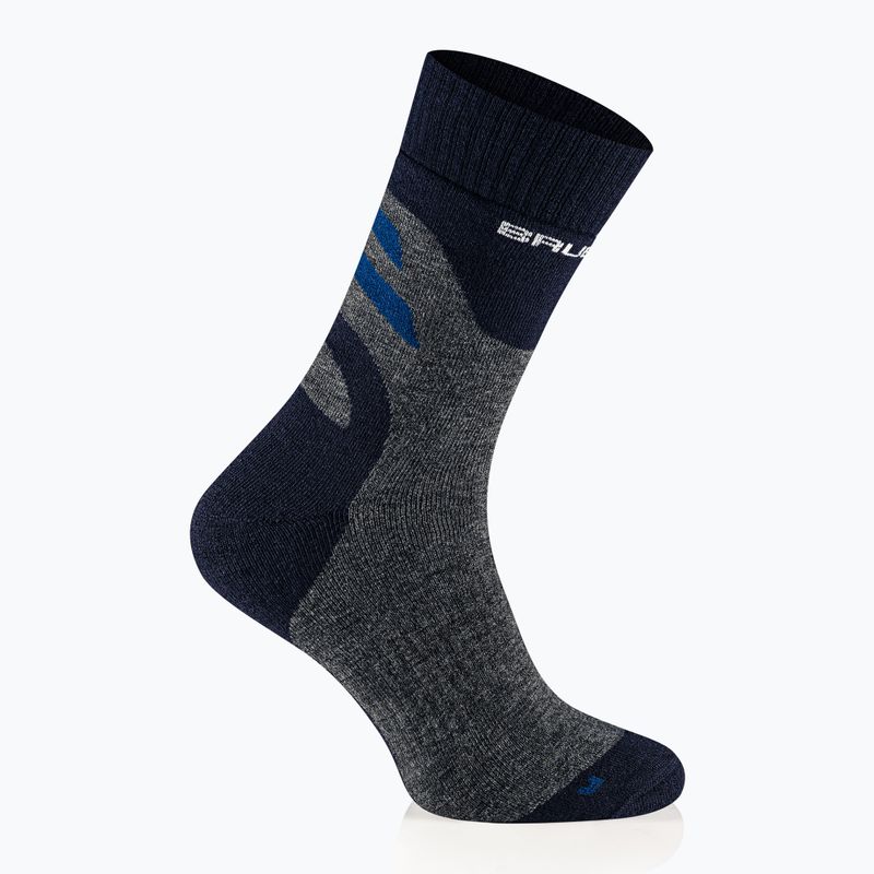 Skarpety męskie Brubeck Trekking Merino grafitowy/niebieski 2