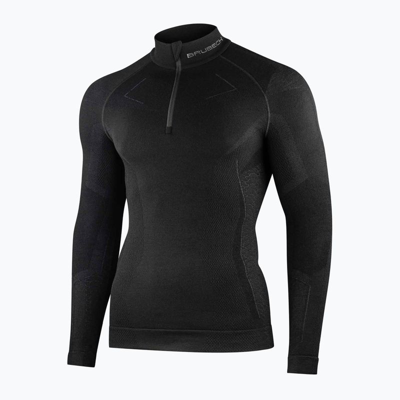 Bluza termoaktywna męska Brubeck Extreme Merino 1/3 Zip czarny 3