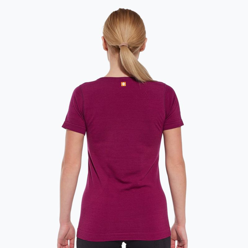 Koszulka termoaktywna damska Brubeck Outdoor Merino Wool Pro SS plum/mountain 3 2