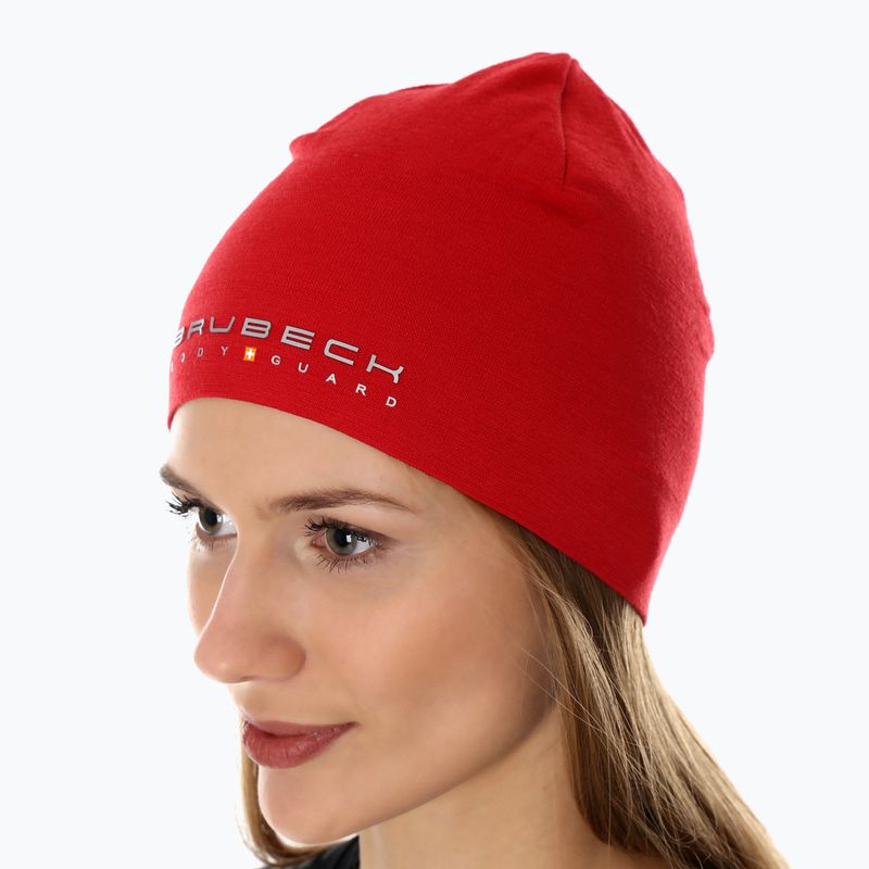 Czapka termoaktywna Brubeck Merino Wool burgundowy 5