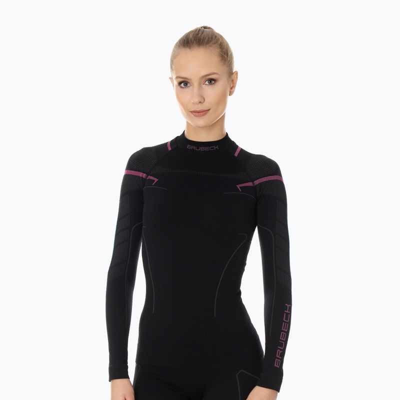 Bluza termoaktywna damska Brubeck Thermo czarny/różowy