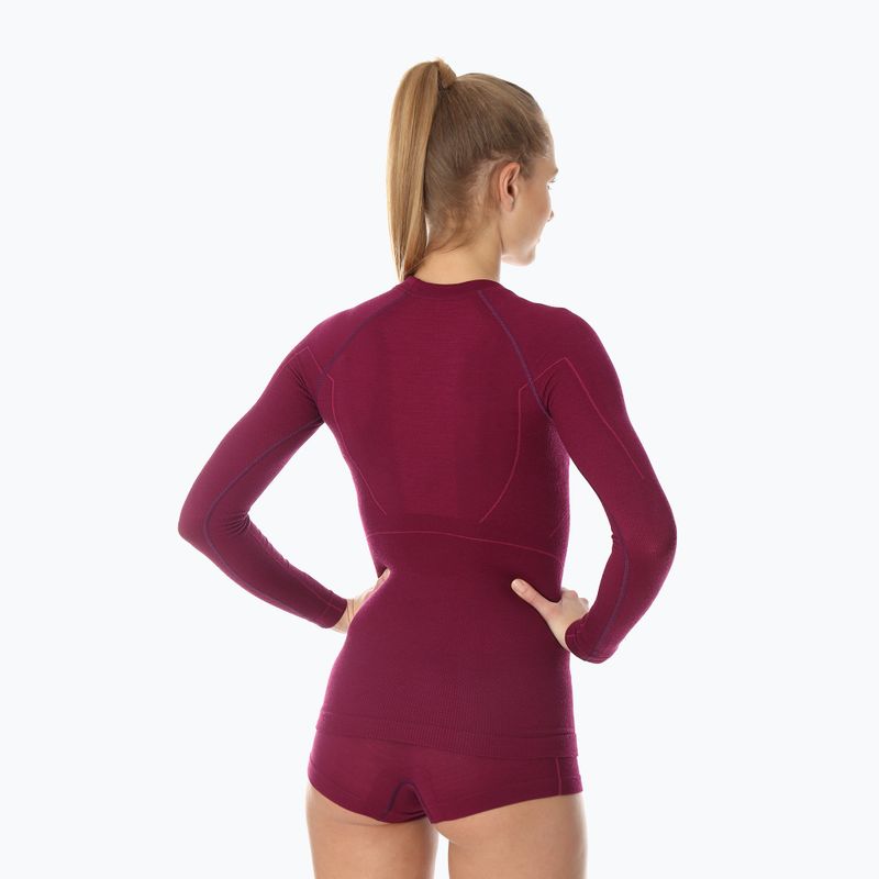 Bluza termoaktywna damska Brubeck Active Wool śliwkowy 2