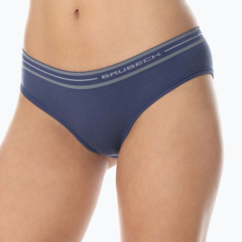 Majtki termoaktywne damskie Brubeck Hipster Merino Active Wool jeansowy 2