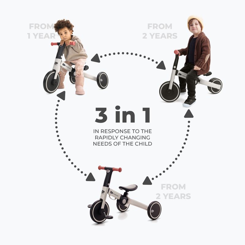 Rowerek biegowy trójkołowy Kinderkraft 4TRIKE silver grey 9