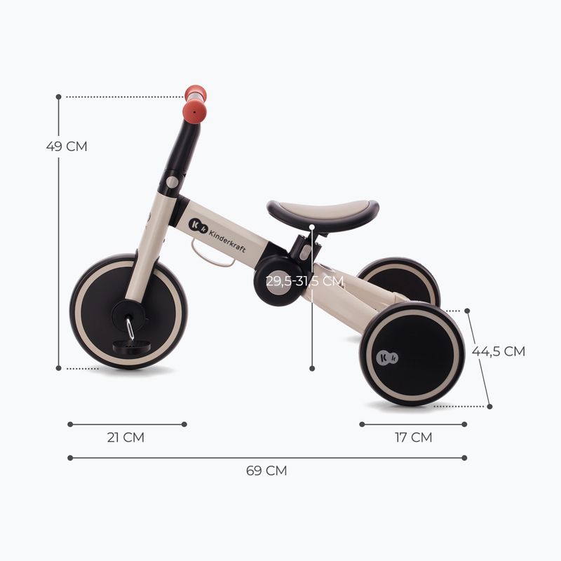 Rowerek biegowy trójkołowy Kinderkraft 4TRIKE silver grey 13