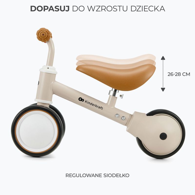 Rowerek biegowy trójkołowy Kinderkraft Cutie light beige 6