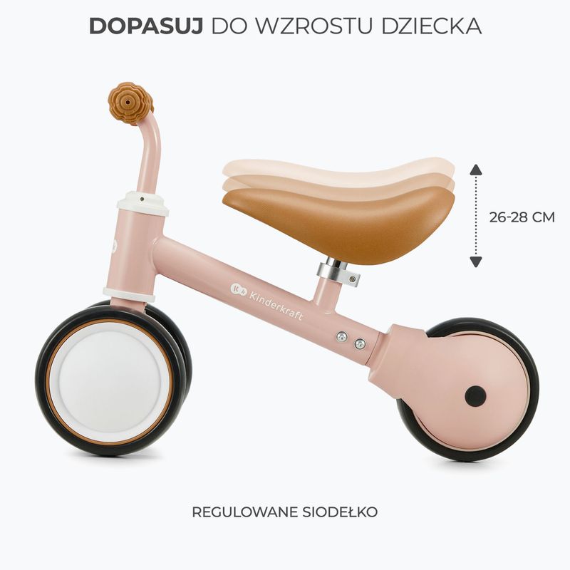 Rowerek biegowy trójkołowy Kinderkraft Cutie pink 6