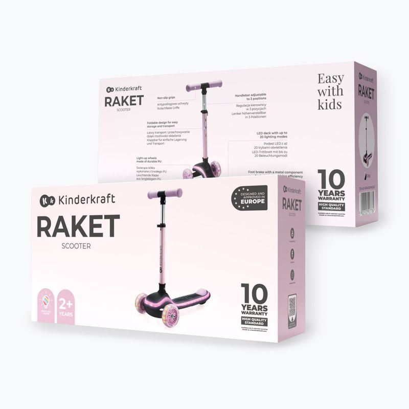 Hulajnoga trójkołowa dziecięca Kinderkraft Raket pink 8