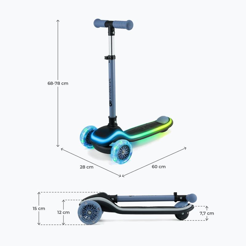 Hulajnoga trójkołowa dziecięca Kinderkraft Raket blue 2