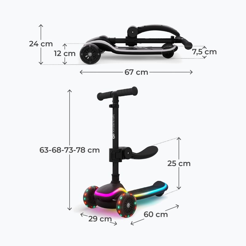 Hulajnoga trójkołowa dziecięca Kinderkraft Raket Up black 2