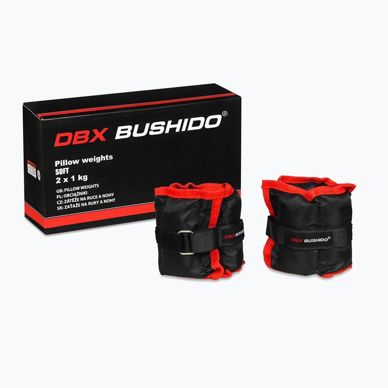 Obciążniki na kostki i nadgarstki Bushido 2x1 kg czarno-czerwone OB1 5