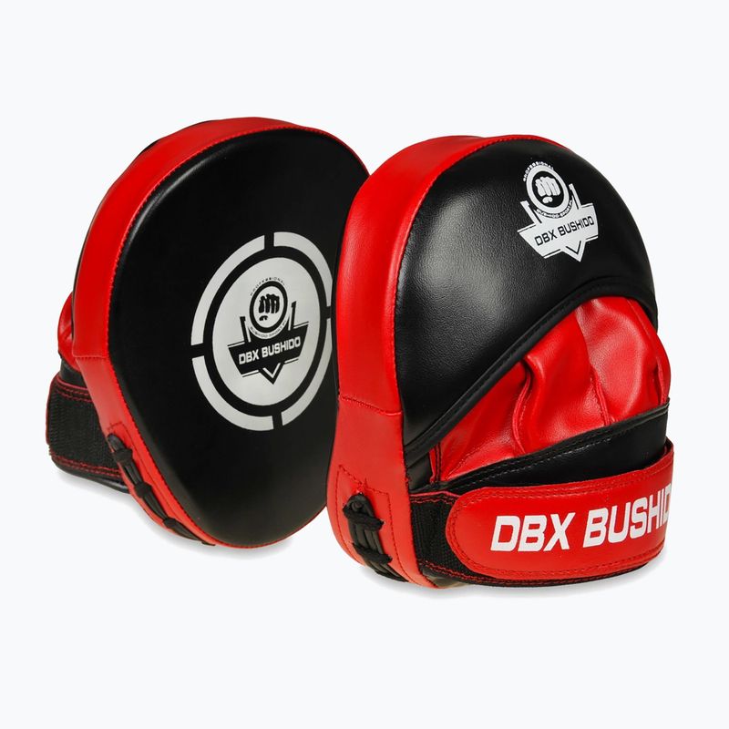 Łapy treningowe trenerskie DBX Bushido Mini 2 szt. czarny/czerwony/biały 2