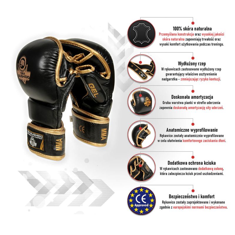 Rękawice sparingowe do treningu MMA DBX BUSHIDO czarne Arm-2011D-M 12