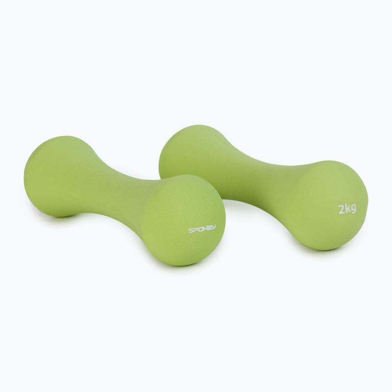 Zestaw hantli Spokey Bone 2 x 2 kg zielony 926521
