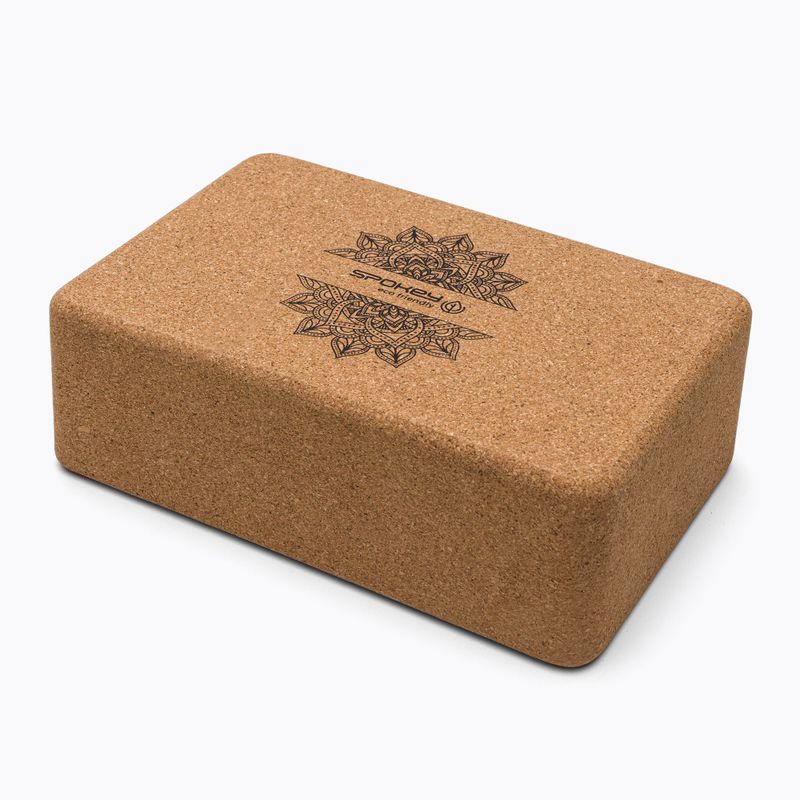 Kostka do jogi korkowa Spokey Nidra brązowa 926634