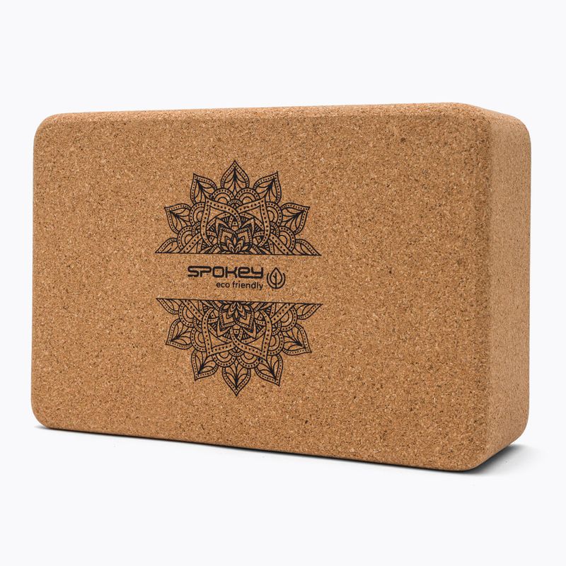 Kostka do jogi korkowa Spokey Nidra brązowa 926634 3
