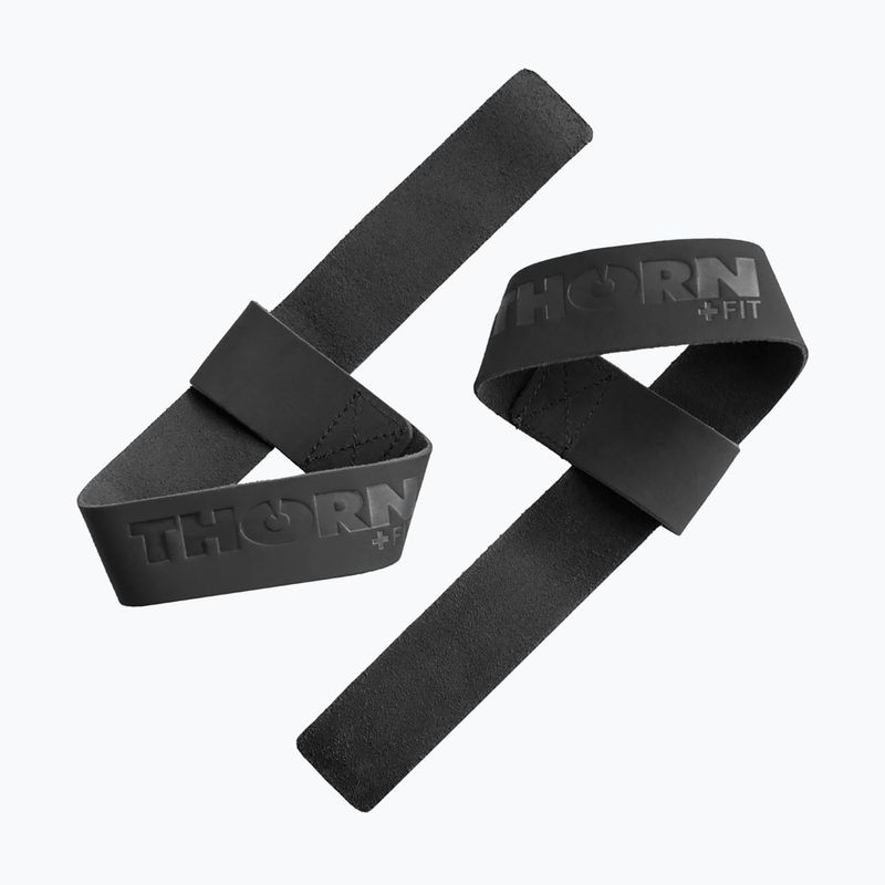 Paski do podnoszenia ciężarów THORN FIT Lifting Straps Leather Premium black/black 2