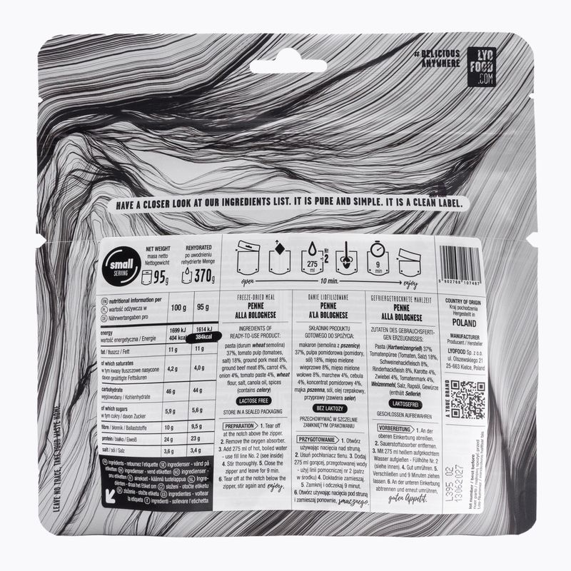 Żywność liofilizowana LYOFOOD Penne alla bolognese 370 g 2