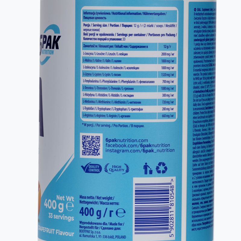 Aminokwasy 6PAK EAA 400 g Grapefruit 3