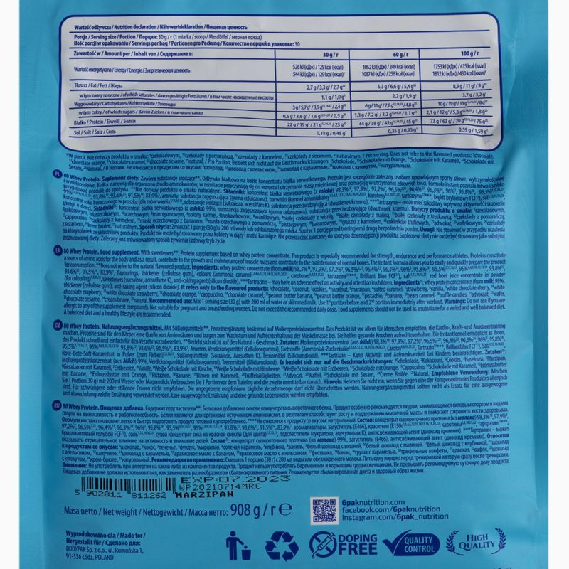 Whey 6PAK 80 Protein 908 g Marzipan 2