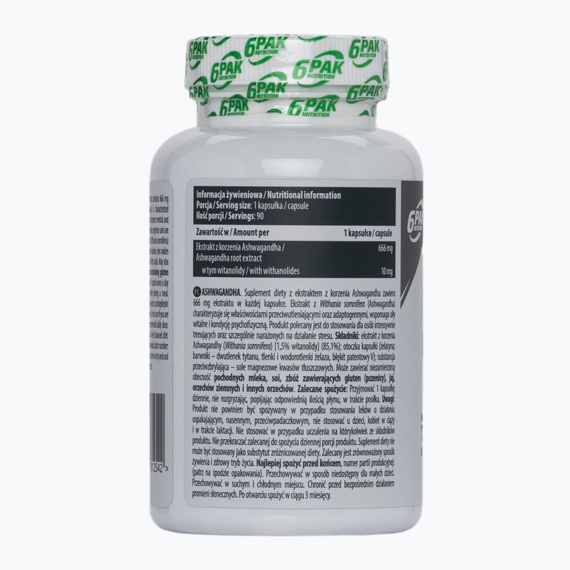 Ashwagandha 6PAK EL Ashwagandha 666 mg 90 kapsułek 2