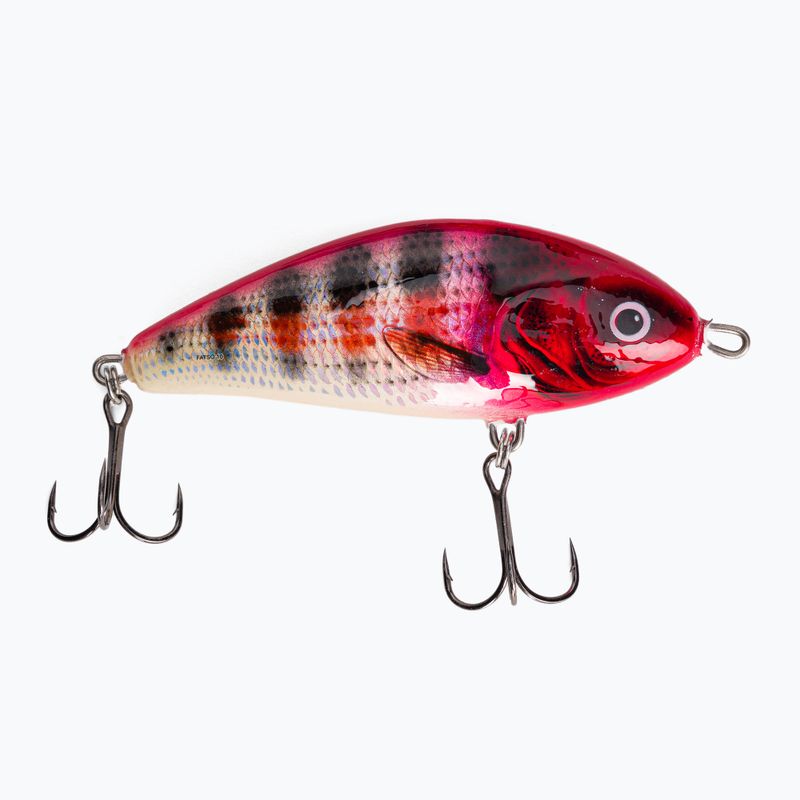 Wobler Salmo Fatso FLO holo red striper