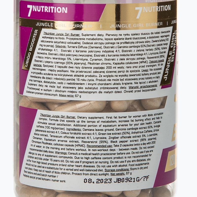 Spalacz tłuszczu 7Nutrition Jungle Girl Burner 120 kapsułek 3