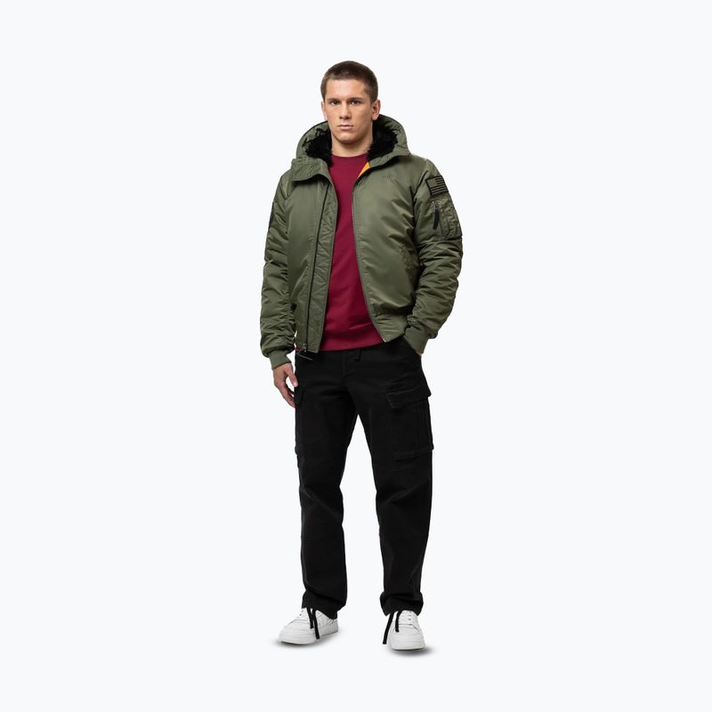 Kurtka męska Pitbull Sherpa Hooded Bomber olive 2