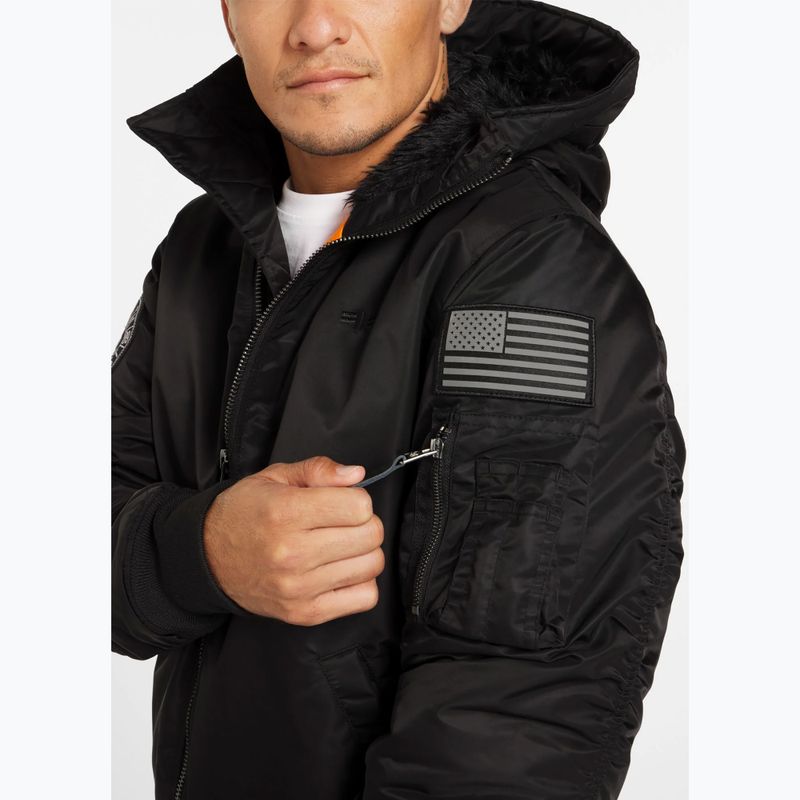 Kurtka męska Pitbull Sherpa Hooded Bomber black 6