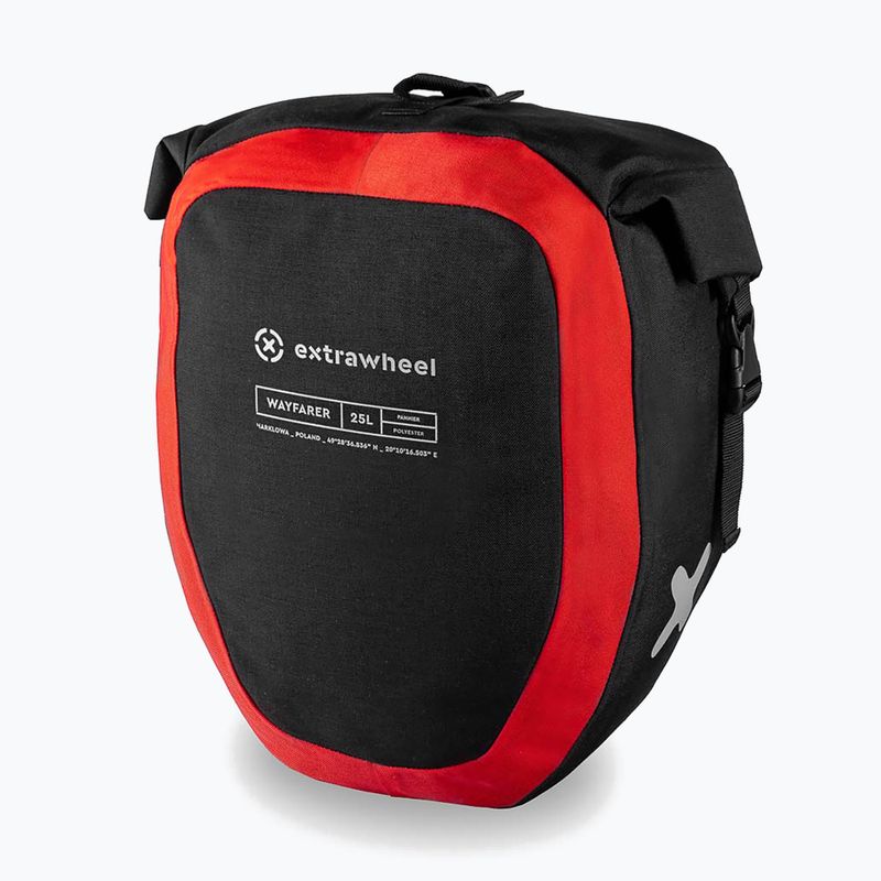 Sakwy rowerowe Extrawheel Wayfarer 2 x 25 l black/red 2