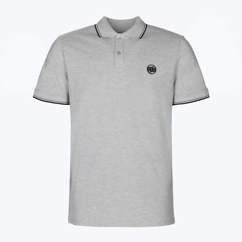 Koszulka polo męska Pitbull Polo Slim Stripes grey/melange