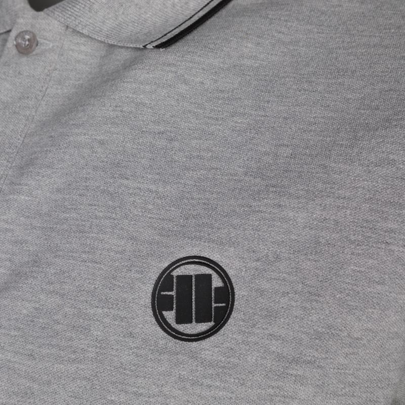 Koszulka polo męska Pitbull Polo Slim Stripes grey/melange 3