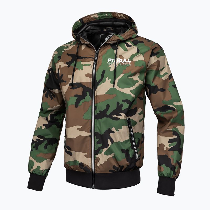 Kurtka męska Pitbull Athletic Hooded Nylon woodland camo 7