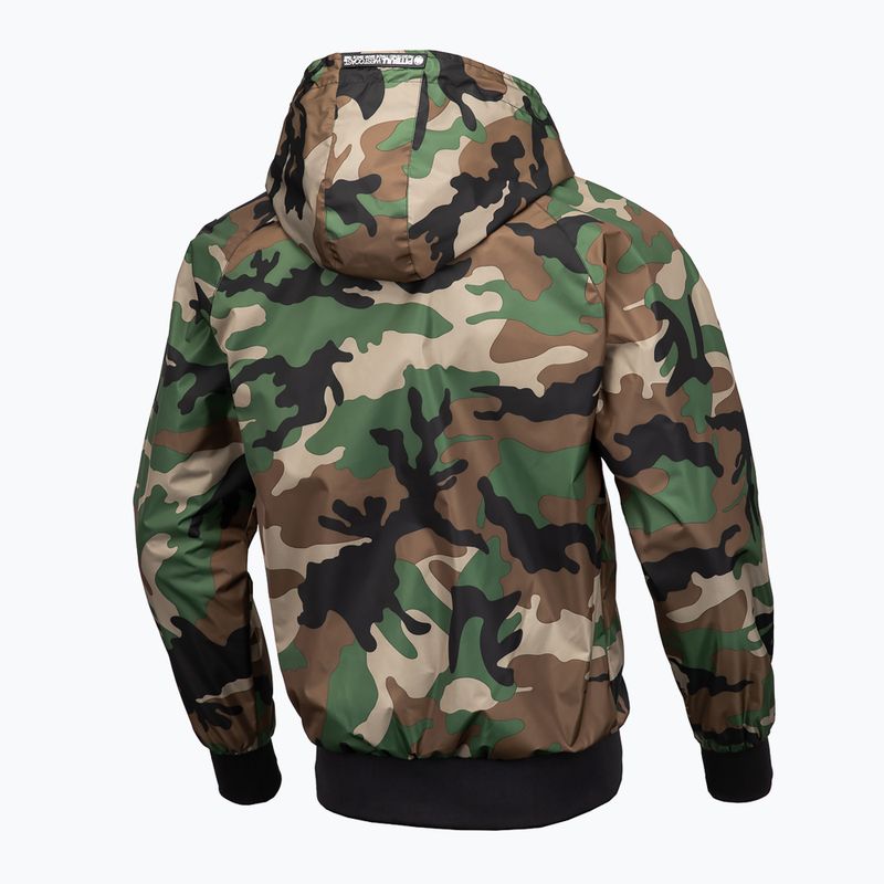 Kurtka męska Pitbull Athletic Hooded Nylon woodland camo 8